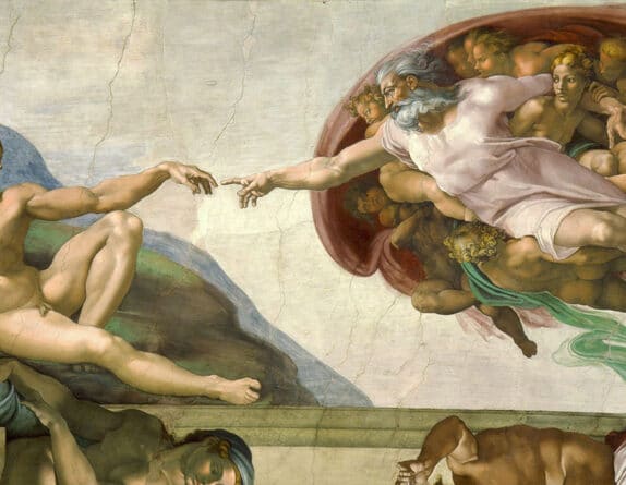 The Creation of Adam, aka The Creation of Man, by Michelangelo from the Sistine Chapel