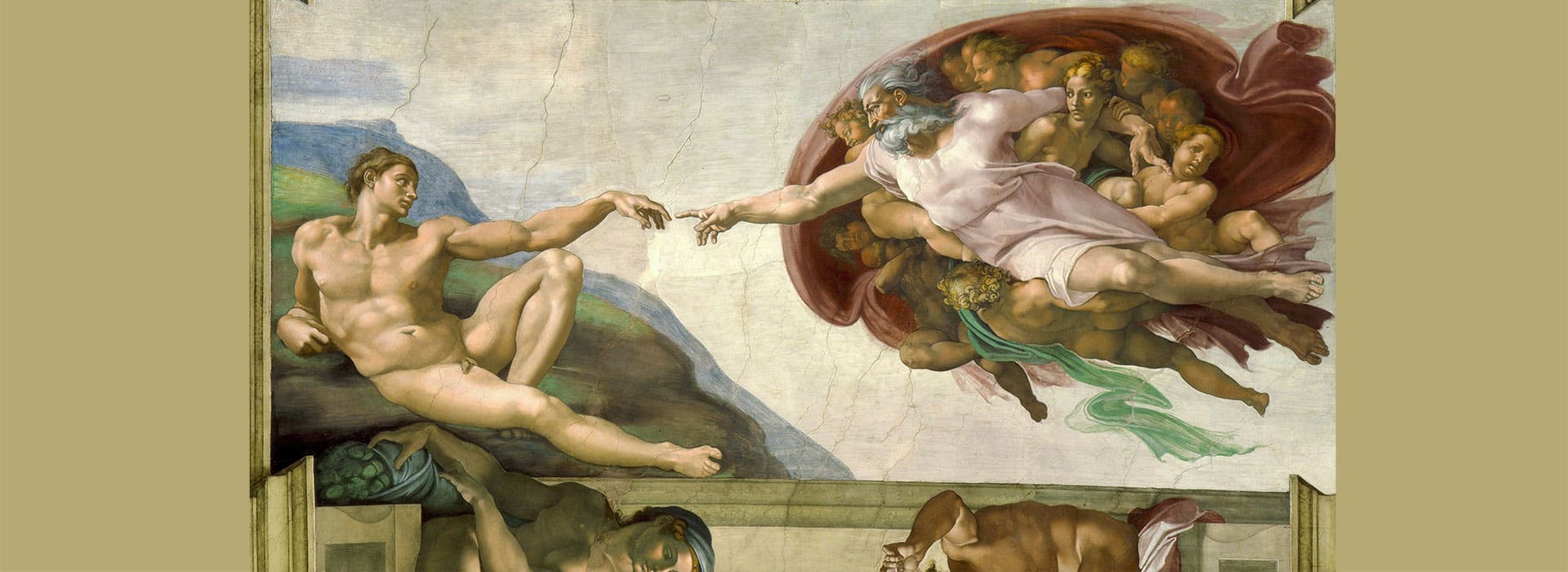 The Creation of Adam, aka The Creation of Man, by Michelangelo from the Sistine Chapel