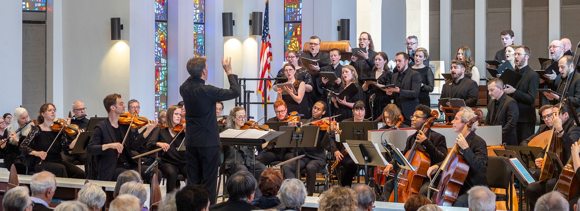 The Washington Bach Consort performing with orchestra and choir