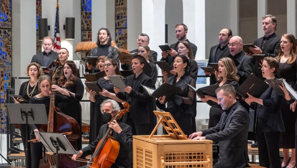 Members of the choir singing